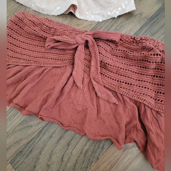 🔥🤎 BUNDLE OF 2! AMERICAN EAGLE / BOUTIQUE DOUBLE CRAZY SIZE LARGE CROP TOPS - Picture 2 of 8